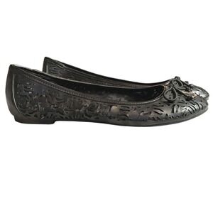 Circus Archer Ballet Flats Cutout Bow Accent‎ Size 6M Black Comfortable
